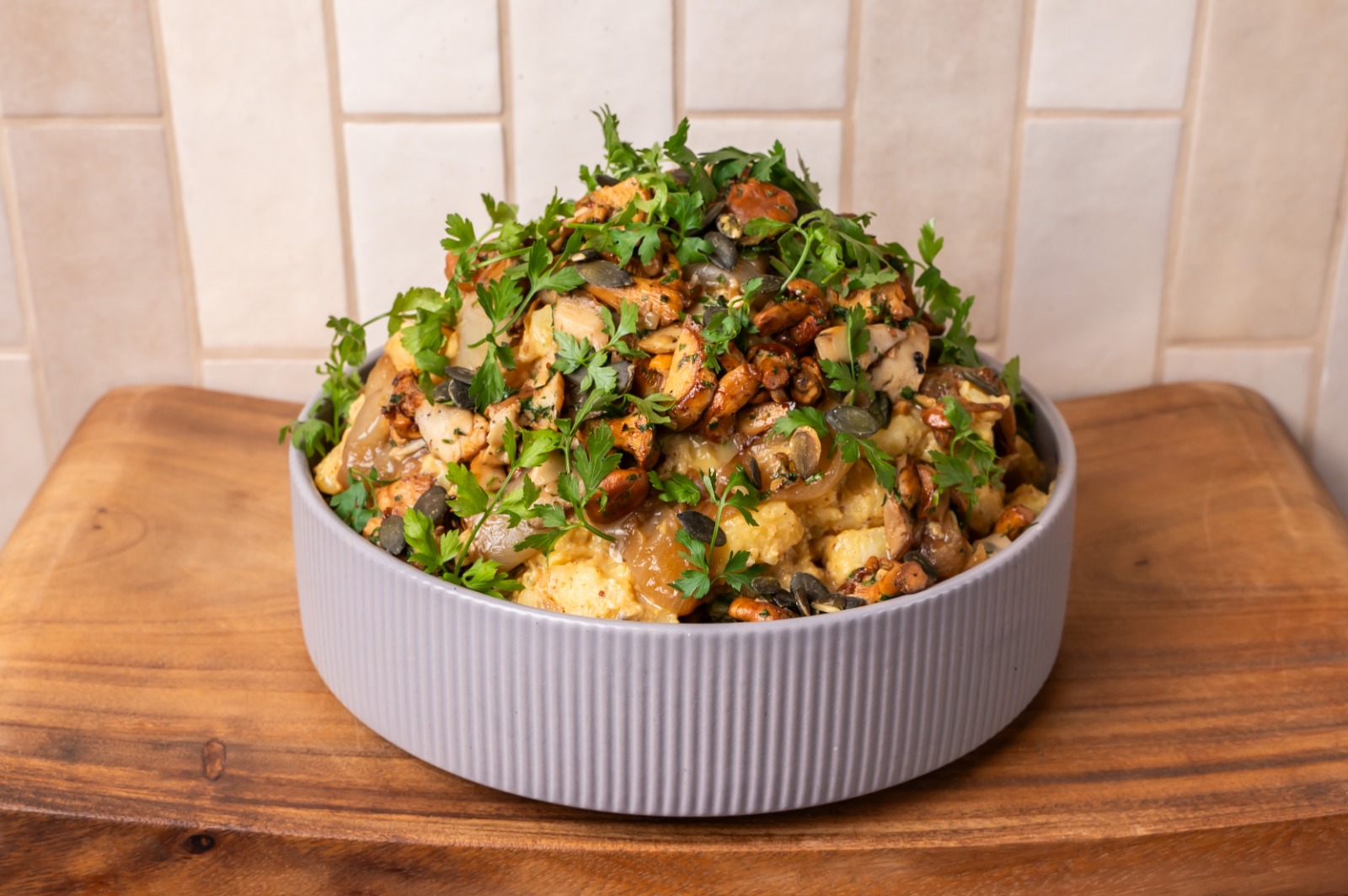 Pilze Blumenkohl Bowl